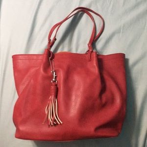 Red tote bag